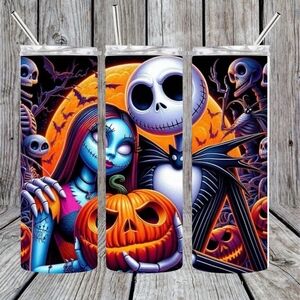 Jack And Sally  Tumbler with Straw